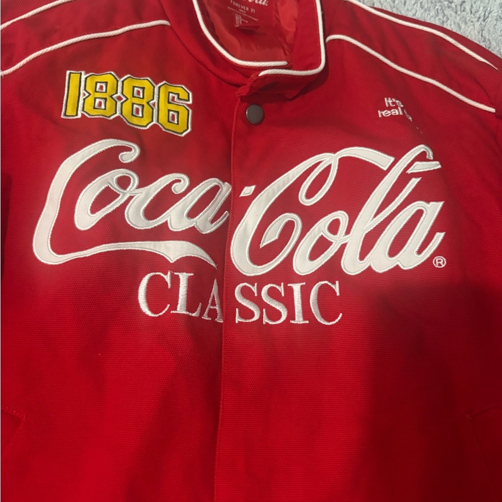 Coca Cola Red Classic Patch Bomber Jacket men siz… - image 10